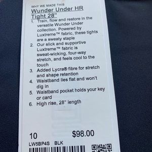 Lululemon Wunder Under - Brand New